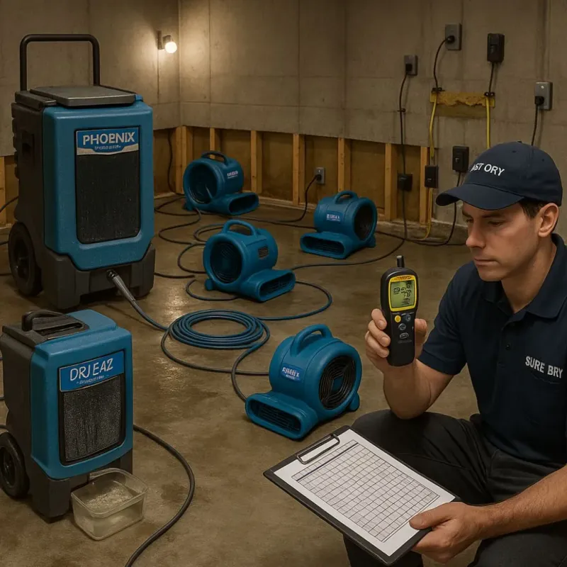 Structural Drying and Dehumidification process in Maitland, FL